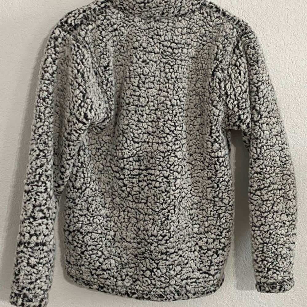 Poshmark Poshfixings Logo teddy fuzzy sherpa pullover grey heathered small - Picture 8 of 8